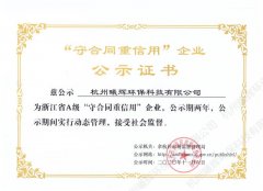 “守合同重信用”企业公示证书